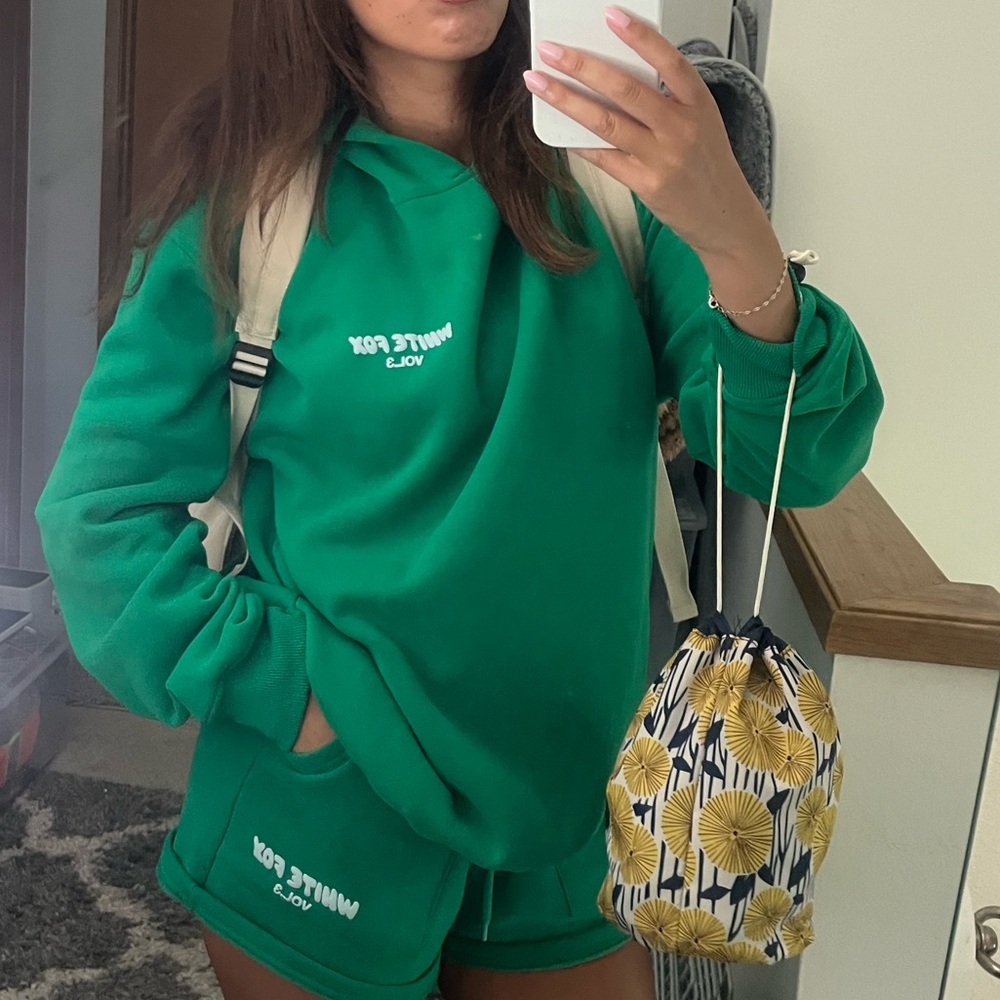 Green White Fox Hoodie